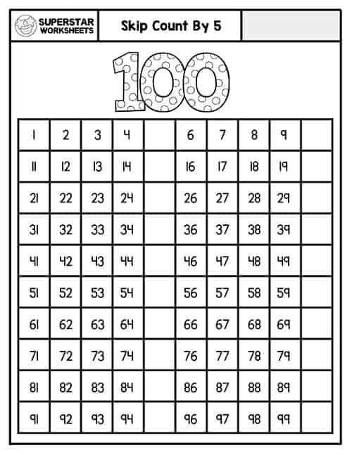 Math Clip Art--Counting Examples--100s Chart--Counting by 3s--Fill