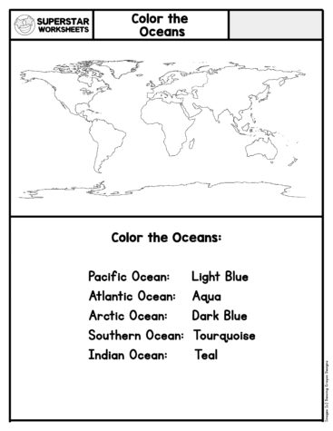 Seven Continents & Oceans Worksheets - Superstar Worksheets