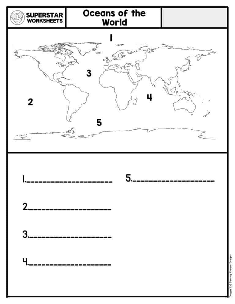 Seven Continents & Oceans Worksheets - Superstar Worksheets