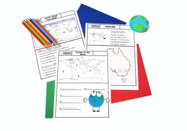 Seven Continents & Oceans Worksheets - Superstar Worksheets