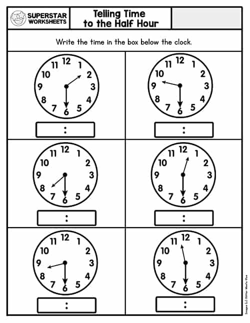 telling time worksheets superstar worksheets