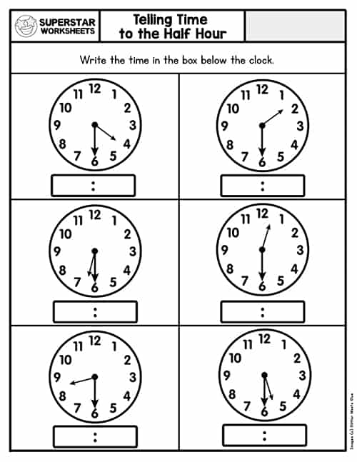 Telling Time Worksheets - Superstar Worksheets