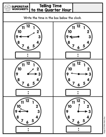 Telling Time Worksheets - Superstar Worksheets