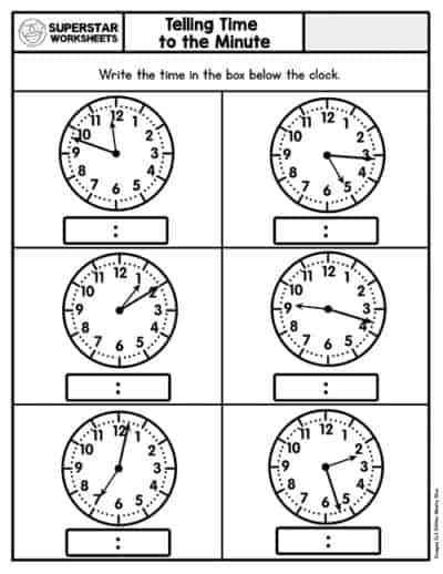 Telling Time Worksheets - Superstar Worksheets