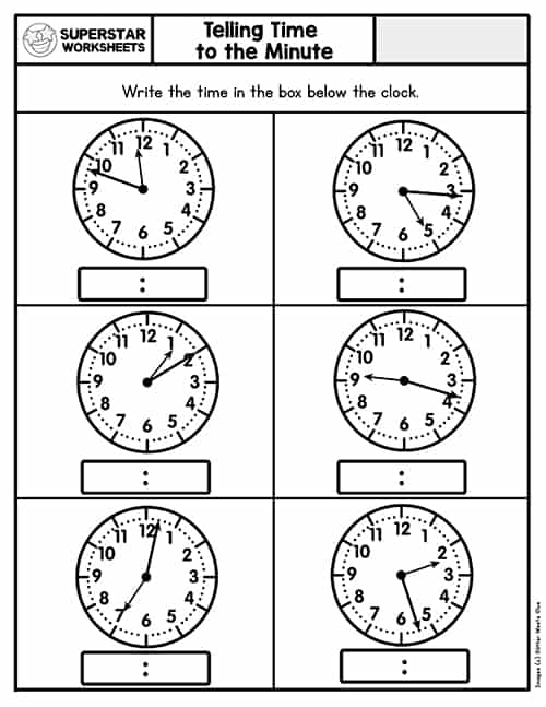 telling time worksheets superstar worksheets