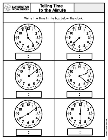 Telling Time Worksheets - Superstar Worksheets