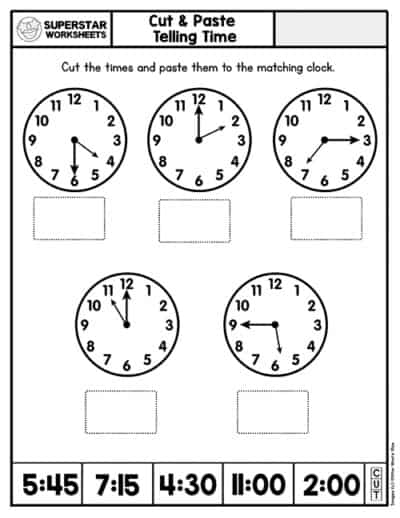 Telling Time Worksheets - Superstar Worksheets