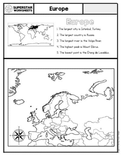 Seven Continents & Oceans Worksheets - Superstar Worksheets