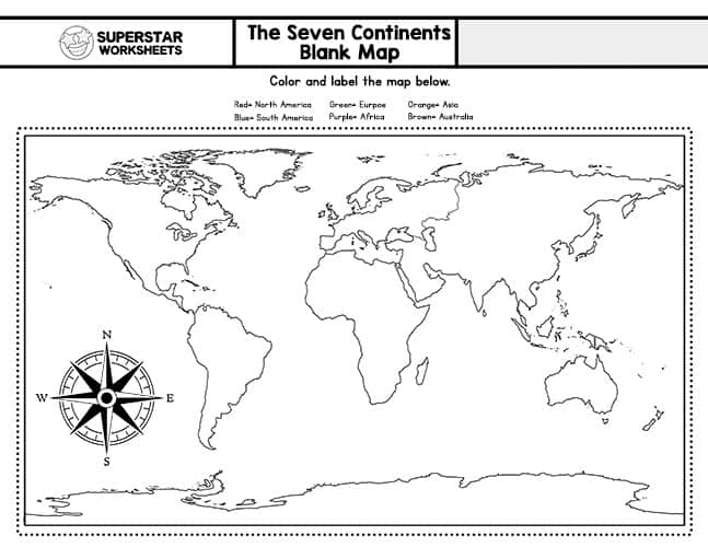 Seven Continents & Oceans Worksheets - Superstar Worksheets