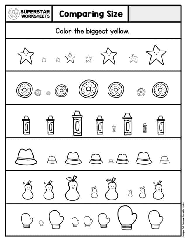 Kindergarten Comparing Numbers Worksheets - Superstar Worksheets