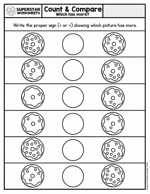Comparing Numbers Kindergarten Worksheets Printable Kindergarten Worksheets