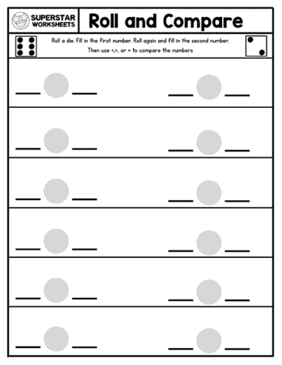 Kindergarten Comparing Numbers Worksheets - Superstar Worksheets