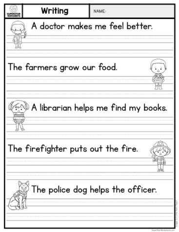 Kindergarten Writing Sentences Worksheets - Superstar Worksheets