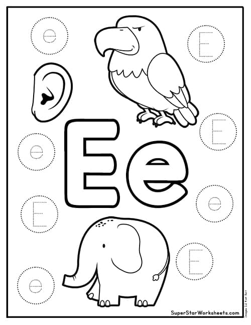 Letter E Worksheets - Superstar Worksheets