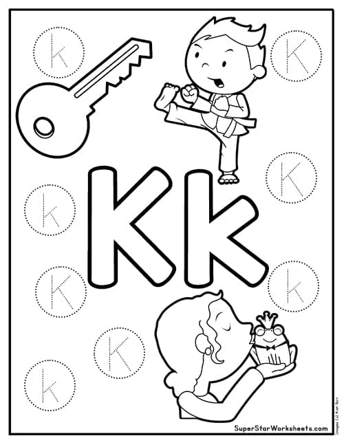 Letter of the week: LETTER K-NO PREP WORKSHEETS- LETTER K Alphabet