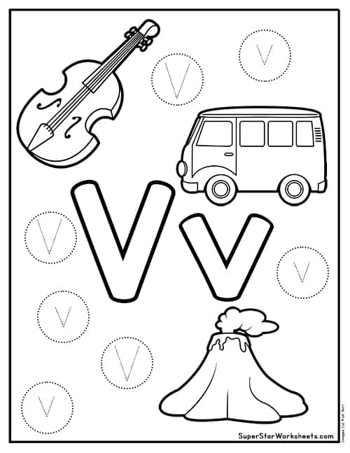 Letter V Worksheets - Superstar Worksheets