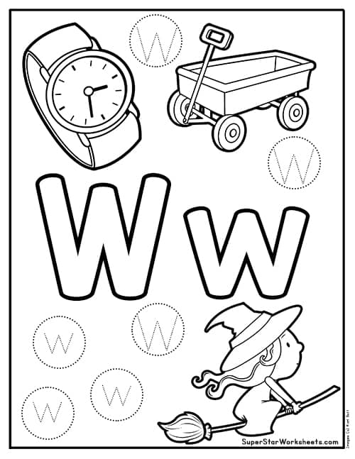 letter w worksheets for pre k