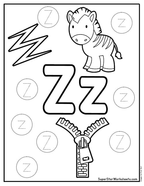 Letter Z Worksheets - Superstar Worksheets
