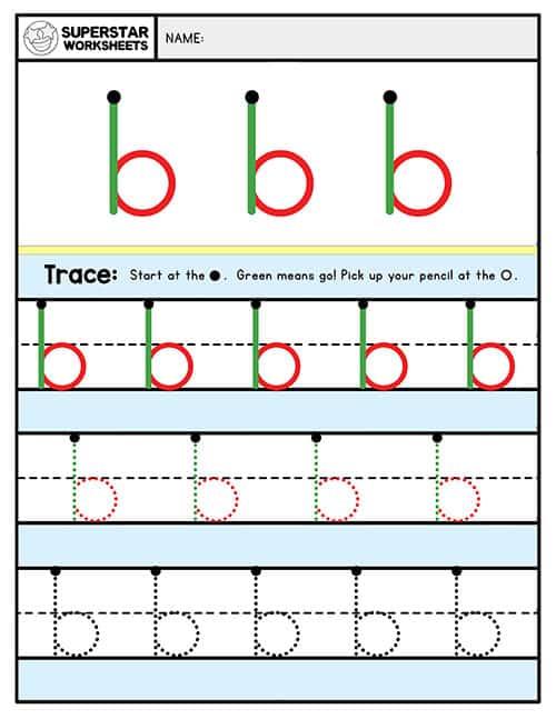 tracing letters lowercase
