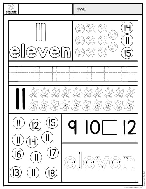 Free Preschool & Kindergarten Numbers & Counting Worksheets-Printable