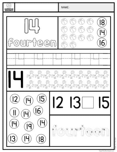 Preschool Number Worksheets - Superstar Worksheets