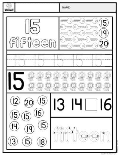 Preschool Number Worksheets - Superstar Worksheets