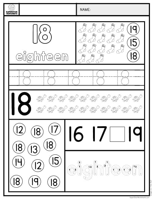 number-19-writing-counting-and-identification-printable-worksheets-for-children-number-19