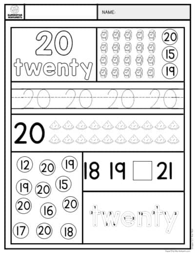 Preschool Number Worksheets - Superstar Worksheets