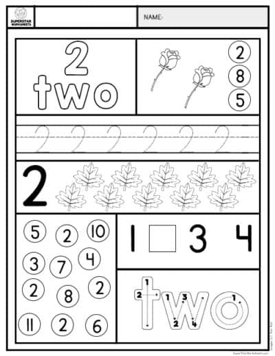 Preschool Number Worksheets - Superstar Worksheets