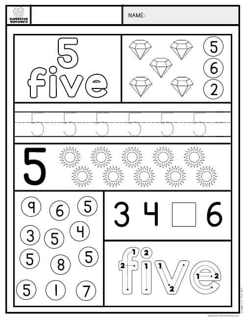 Preschool Number Worksheets - Superstar Worksheets