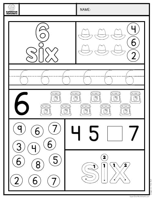 Preschool Number Worksheets - Superstar Worksheets