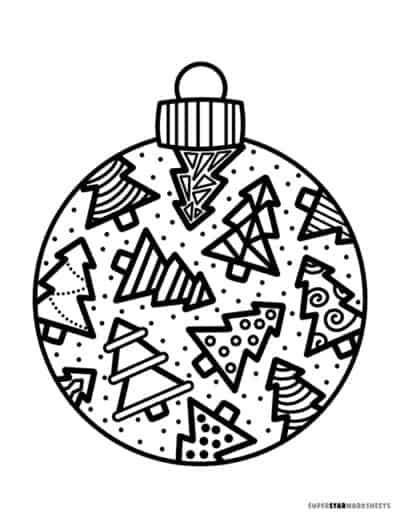 Christmas Ornament Coloring Page - Superstar Worksheets