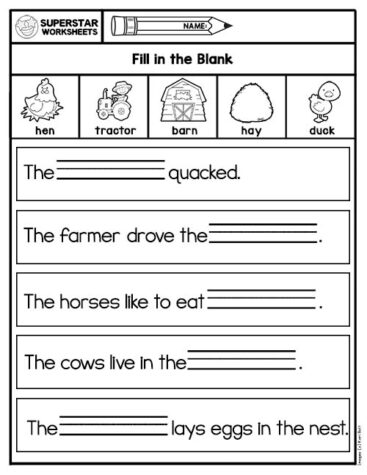 Kindergarten Word Bank Writing Worksheets - Superstar Worksheets