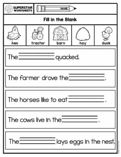 Kindergarten Word Bank Writing Worksheets - Superstar Worksheets