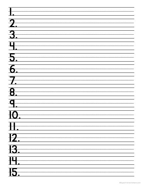 Printable Summer Lined Writing Paper for Kids Writing Paper Writing  Practice Paper Handwriting Paper Regular and Double Lined Paper 