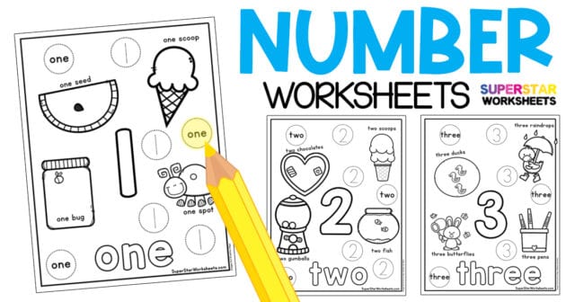 Preschool Number Worksheets - Superstar Worksheets