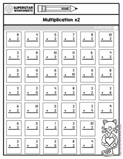 Multiplication Drills - Superstar Worksheets