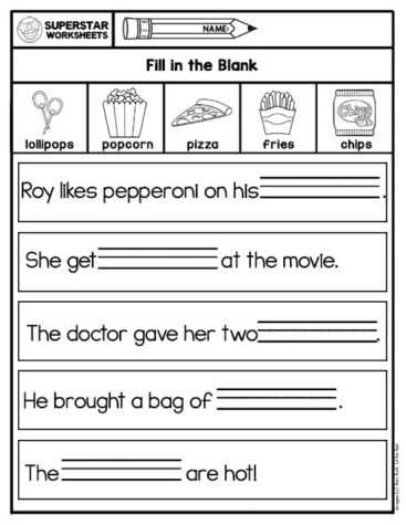 Kindergarten Word Bank Writing Worksheets - Superstar Worksheets