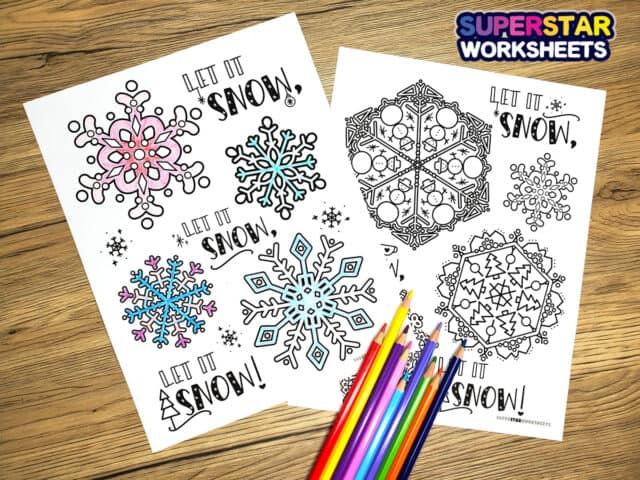 Snowflake Coloring Pages (Free Printables) - Superstar Worksheets