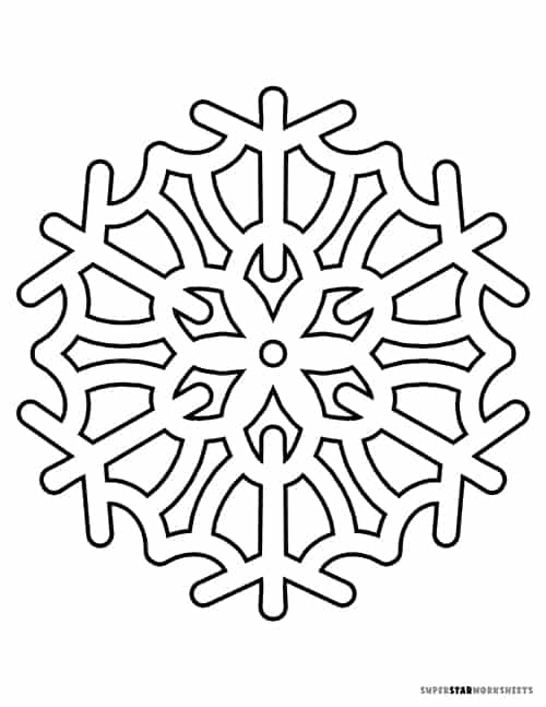 Free Printable Small Snowflake Templates  Snowflake template, Snowflake  coloring pages, Snowflake outline