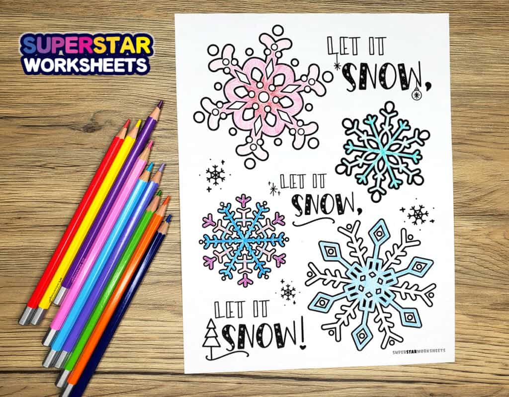 Snowflake Coloring Pages - Superstar Worksheets