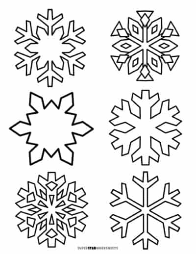 Snowflake Templates - Superstar Worksheets