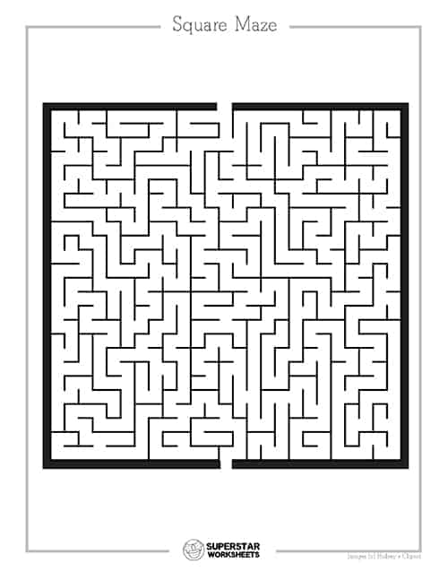 shape mazes superstar worksheets