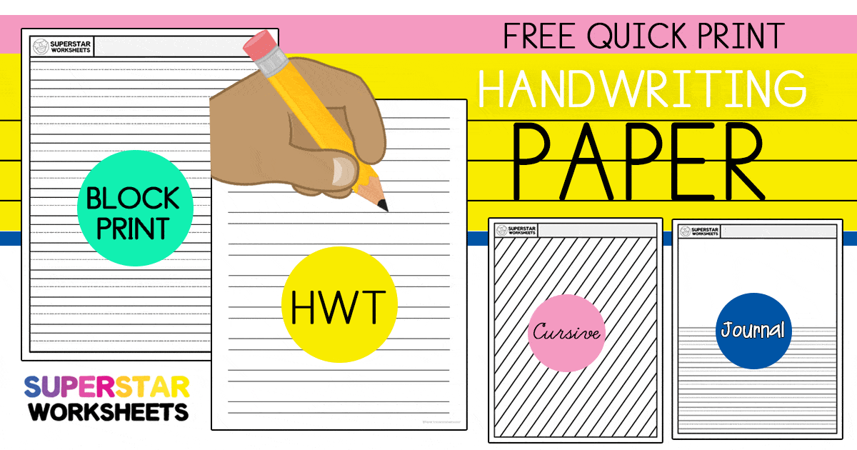 handwriting paper superstar worksheets