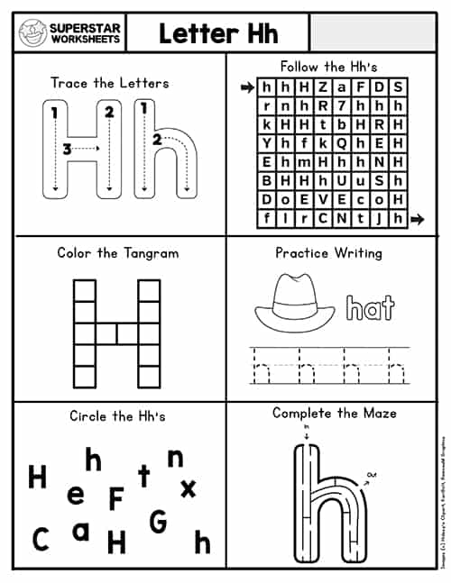 Letter H Recognition Worksheet