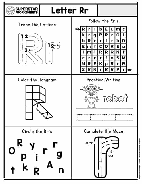 Letter R Worksheets - Superstar Worksheets
