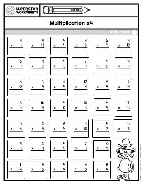 Multiplication Chart Superstar Worksheets Printable B 6984