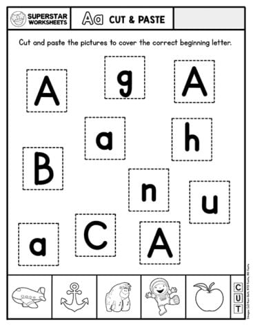 Cut & Paste Letter Worksheets - Superstar Worksheets