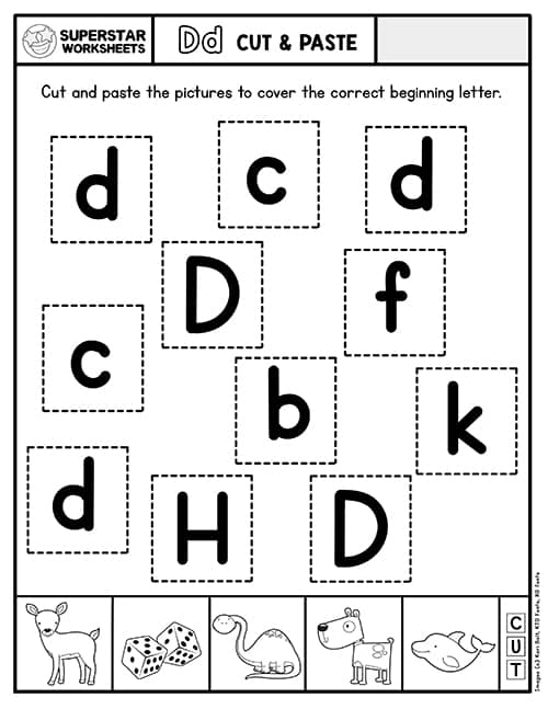 Cut & Paste Letter Worksheets - Superstar Worksheets