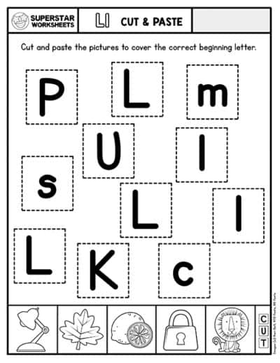 Cut & Paste Letter Worksheets - Superstar Worksheets